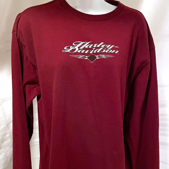 VTG Holoubek 2002 HARLEY-DAVIDSON Women’s 2X Red LS Top Orlando FL USA - Picture 2 of 9